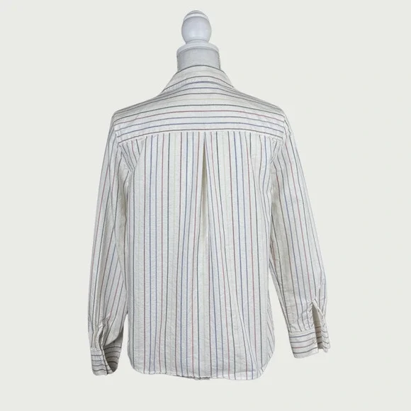 Sezane Pastel Striped Button Down Shirt - Picture 6 of 8